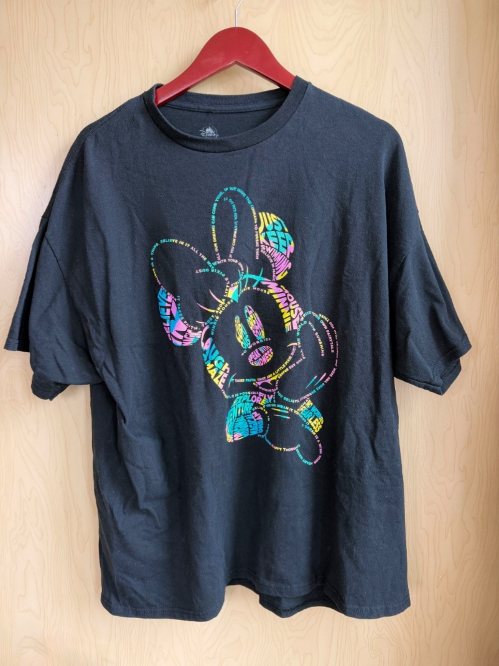 Disney T-Shirt Woman's Black Minnie Mouse Believe In Magic Parks Size 2XL